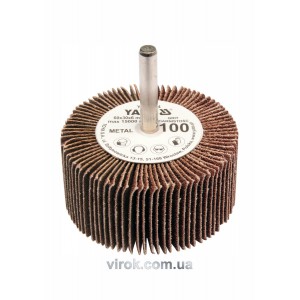 Круг пелюстковий шліфувальний YATO : подовжений Ø= 60 мм К150, шпиндель Ø= 6 мм, H= 30 мм [10/60]