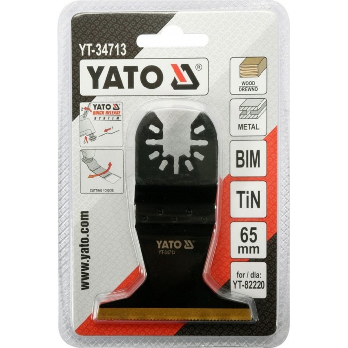 Полотно-насадка різальне біметал для реноватора YT-82220 YATO по дереву і металу,l= 90мм,w= 65мм[10]