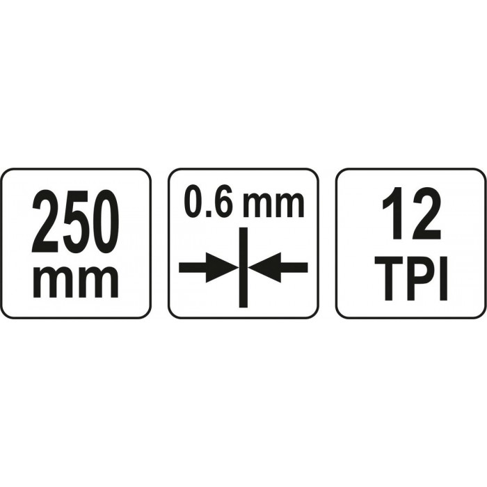 Ножівка з переставним руків'ям YATO : L= 410/250х 60 мм, 12 зубів/1", полот t= 0.6мм [6/48]