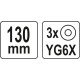 Склоріз з 3 дисковими різцями YATO : L= 130 мм [10/150]