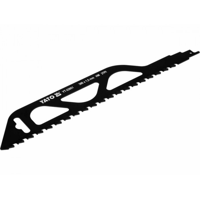 Полотно до шаблевої пили по пористому бетоні і кераміці YATO: l= 300 мм, h= 1,5 мм, 2 зуби/1" [20]