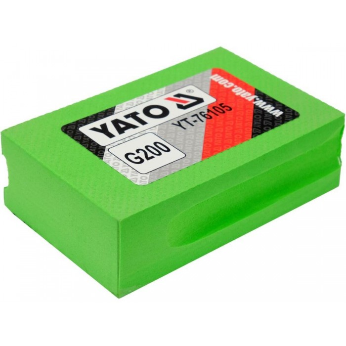 Губка абразивна, алмазна, для шліфувальна до скла, граніту, керам YATO: 90х 60х 30 мм, з гранул G200