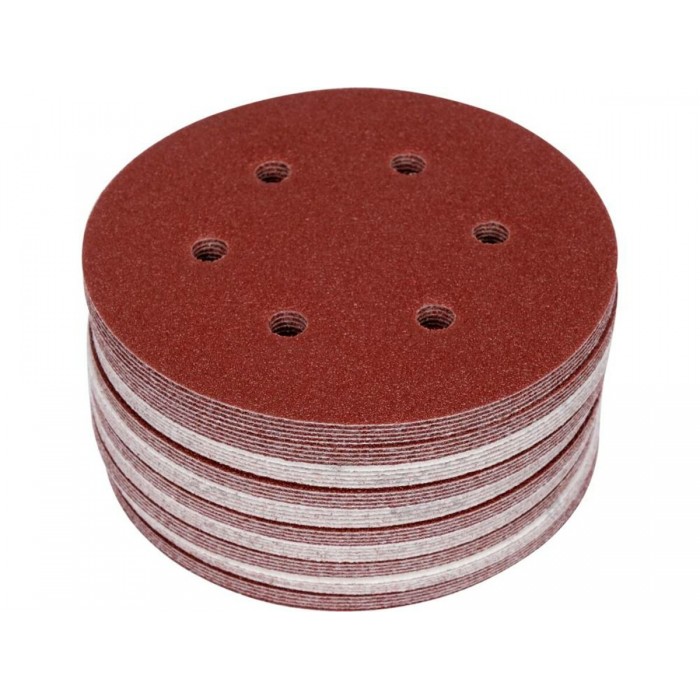 Круг шліфувальний з наждачн. паперу з липучкою YATO: Ø= 150мм, Р180, 6 отв до YT-09739, -09740, 50шт