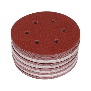 Круг шліфувальний з наждачн. паперу з липучкою YATO: Ø= 150мм, Р220, 6 отв до YT-09739, -09740, 50шт