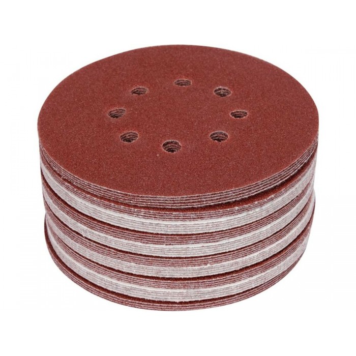 Круг шліфувальний з наждачн. паперу з липучкою YATO: Ø= 150мм, Р100, 8 отв до YT-82206, -82207, 50шт