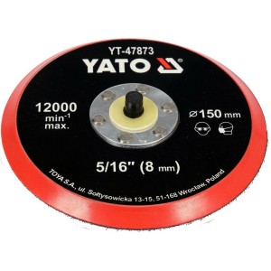 Диск кріпильний опорний з липучкою для полірування YATO Ø= 150мм з гвинтов шпинделем Ø= 5/16" (8 мм)