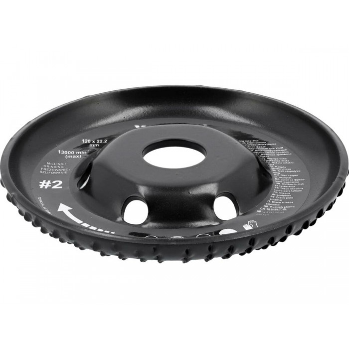 Диск-фреза радіальний до КШМ YATO по дереву, шпаклівці, гіпсу; Ø=120/22.2 мм, t= 16/13мм шорстк №2