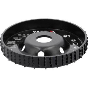 Диск-фреза випуклий до КШМ YATO по дереву, шпаклівці, гіпсу; Ø=120/22.2 мм, t= 18 мм шорстк № 1 [10]