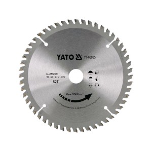 Диск пиляльний по алюмінію YATO, Ø= 160/20 мм, 52 зубці, t= 1,5 мм [25/50]