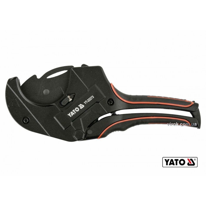 Труборіз для ПВХ труб YATO : max Ø63 мм, алюмінієвий корпус, ручка- ABS + TPR [10/30]