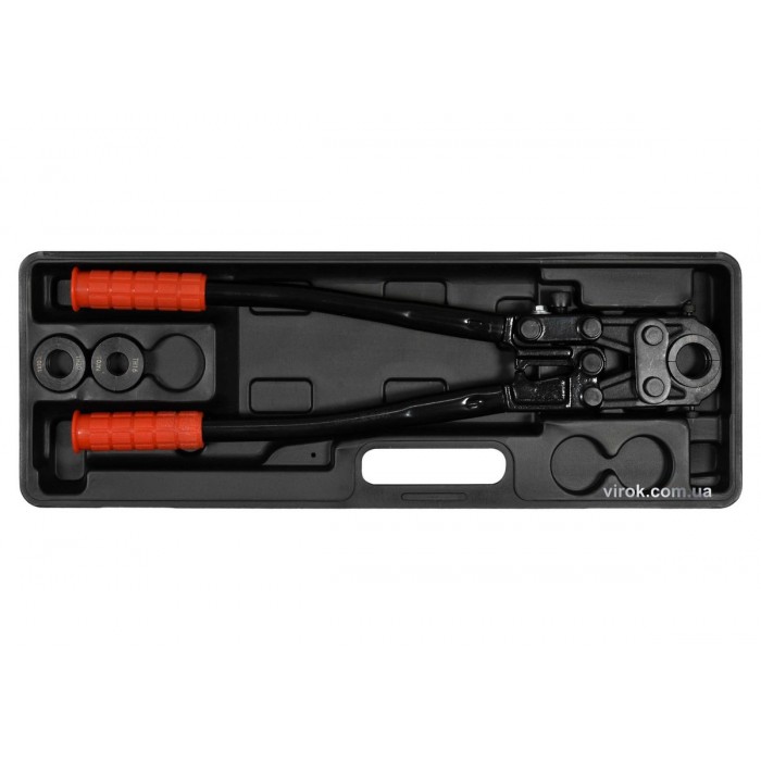 Прес-кліщі для труб PEX-AL.-PEX і PERT YATO; l= 53см, розвід губ-27мм. з насадками TH 16/20/26 мм[4]