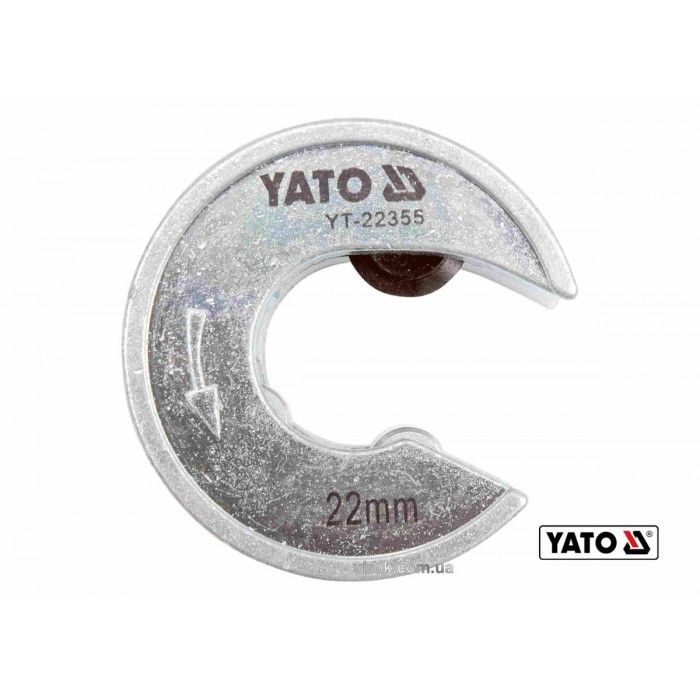Труборіз для труб YATO : Ø= 22 мм, габарит Ø= 56 мм, алюміній /мідь /пластик. [10/50]