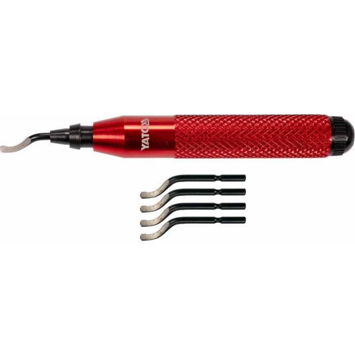 Ніж для знімання фаски і задирок універсальний YATO, l= 135 мм, алюміній/ сталь, 5 запасних лез [50]