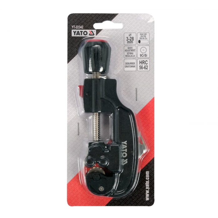 Труборіз швидкоустановний YATO: для труб Ø= 3- 28 мм [6/48]