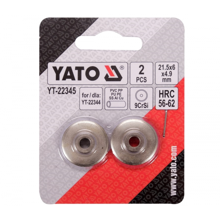 Різці дискові YATO Ø= 21,5/ 6 мм, t= 4,9 мм до труборіза YT-22344, 2 шт(DW)