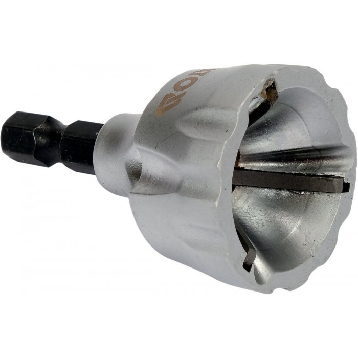 Знімач фаски YATO на 6-гран. шпинделі- 1/4", Ø= 3-19 мм, глиб.- 12 мм [10/80]