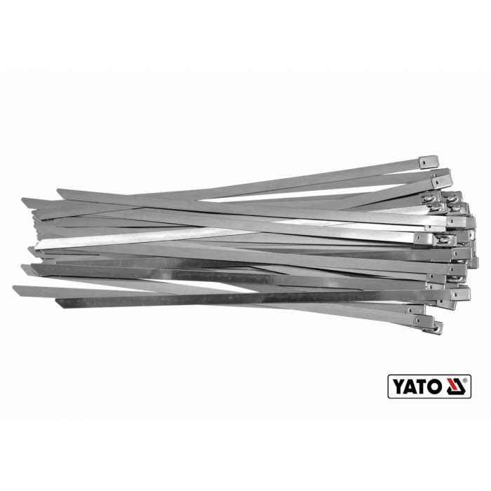 Хомут затискний YATO : 8 х 300 мм з нержавіючої сталі, пак. 50 шт [60]