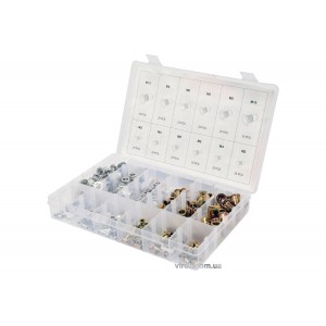 Нітогайки сталеві і алюмінієві YATO з різними розмірами М3-М10, 300 шт. в футлярі [5/20]