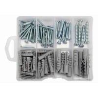 Шурупи оцинковані і дюбелі YATO 104 шт. (DW)