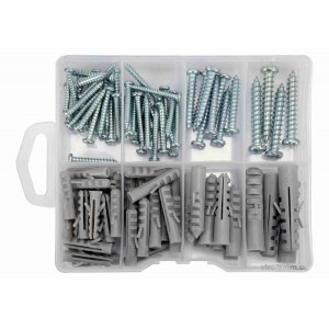 Шурупи оцинковані і дюбелі YATO 104 шт. (DW)