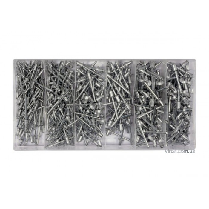 Ніти алюмінієві YATO Ø= 2,4; 3,2; 4,0; 4,8 мм, l= 6.4 мм, компл 400 шт. [5/20/720]