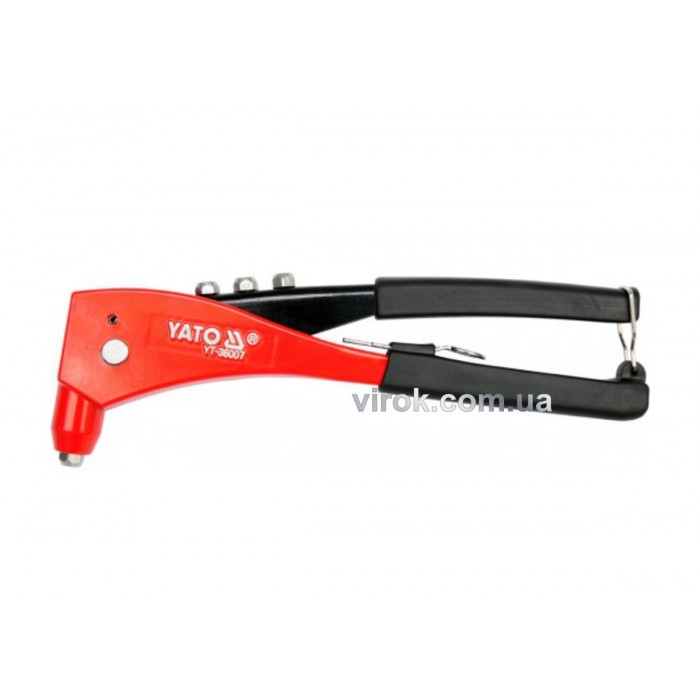 Заклепочник ручний YATO для нітів Ø= 2,4; 3,2; 4,0; 4,8 мм, l= 250 мм [6/24]