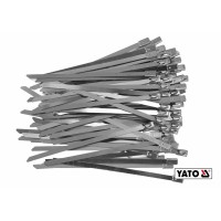 Хомут затискний YATO : смужка- 4.6 х 125 мм з нержавіючої сталі, пак. 100 шт [100]