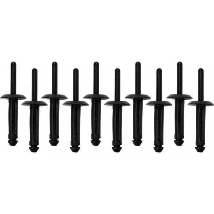 Заклепки пластикові YATO, 6.6x17.2 мм, 10 шт.Nylon [250](DW)