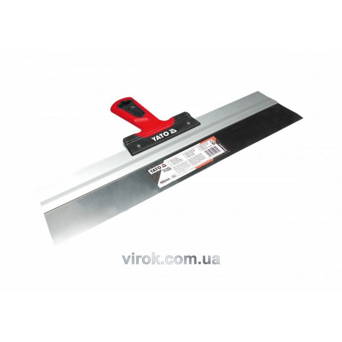 Шпатель фасадний YATO : 500 мм. холоднокатана нержавійка, двокомпонентна ручка [20]