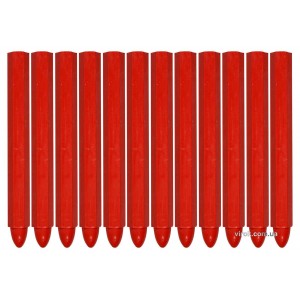 Крейда маркувальна для різних поверхонь YATO : 120 x 12 мм, червона, 12 шт [50]