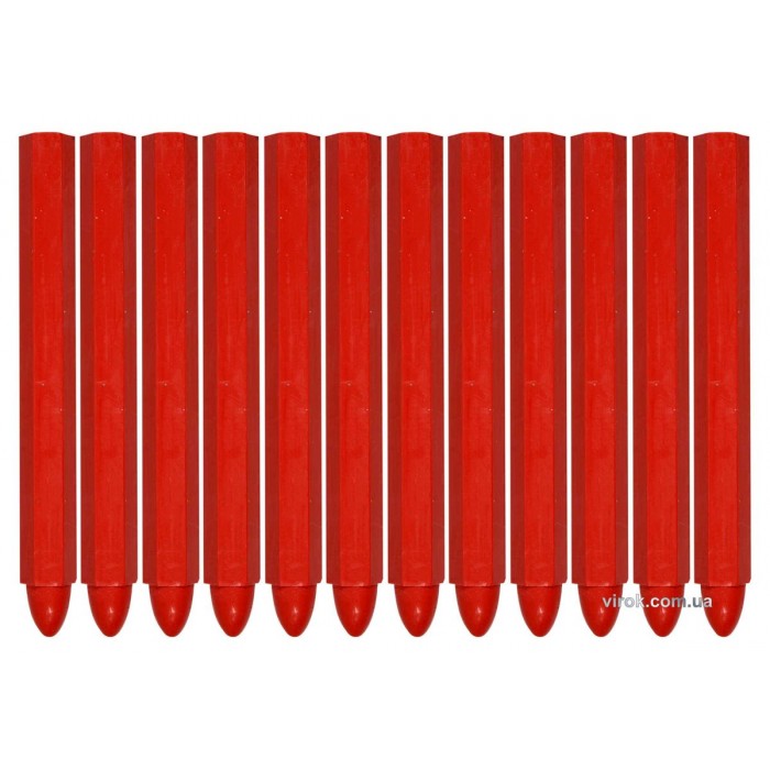 Крейда маркувальна для різних поверхонь YATO : 120 x 12 мм, червона, 12 шт [50]