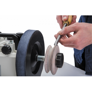 Профільований полірувальний з'ємний  шкіряний круг для точильних верстатів