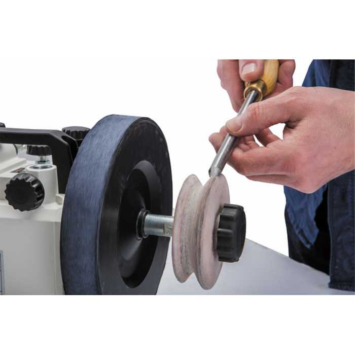 Профільований полірувальний з'ємний  шкіряний круг для точильних верстатів