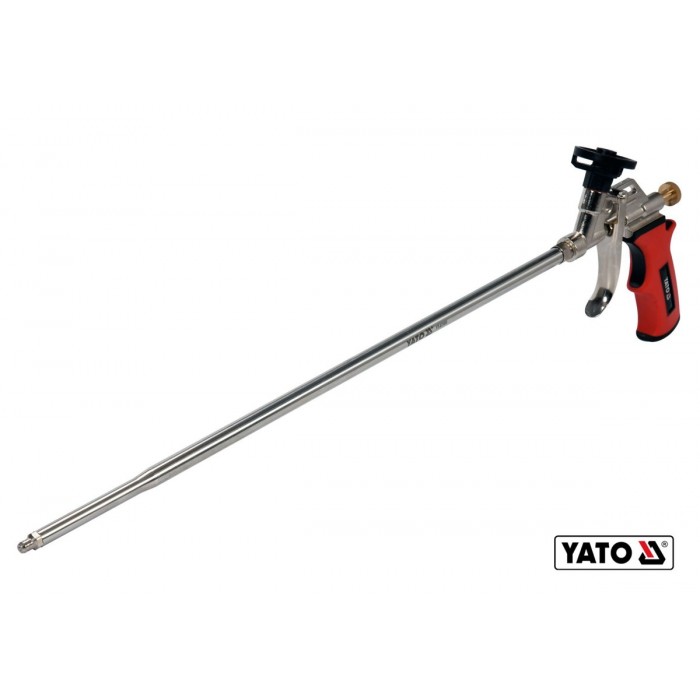 Пістолет для нанесення монтажної піни YATO: подовжений аплікатор- 500 мм, алюмінієвий корпус [20]