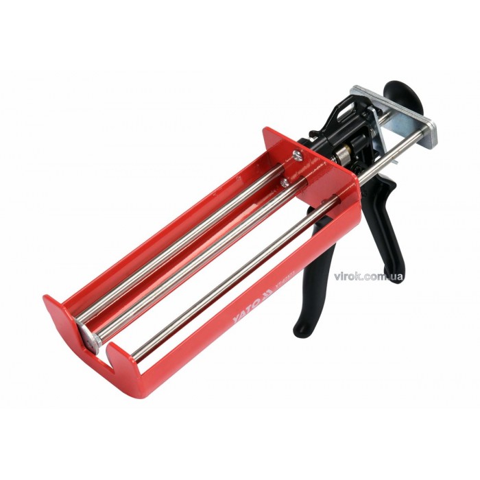 Пістолет скелетний для нанесення герметиків, з подвійним картриджем YATO : l= 205 мм, w= 95 мм [10]