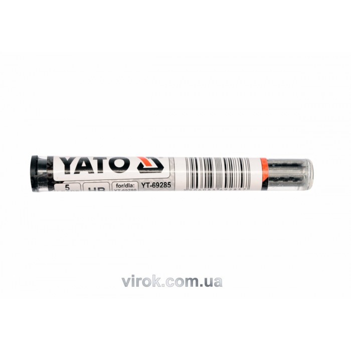 Стержень графітний YATO : "HВ", чорний для олівця автомата. 5 шт. [20/1000]
