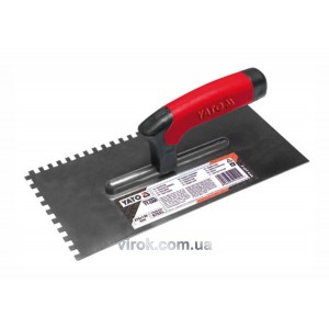 Терка гладилка зубчата YATO : 270х130 мм, зуб 6х6 мм. нержавіюча [30]