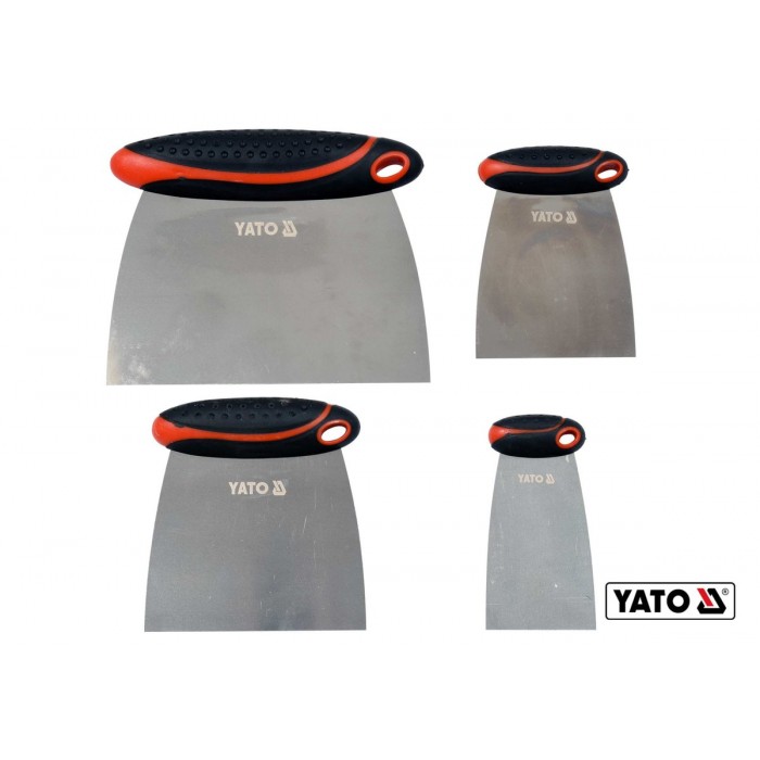 Шпателі "японські" з нержавіючої сталі YATO : 50/75/100/150 мм, 4 шт [10/40]