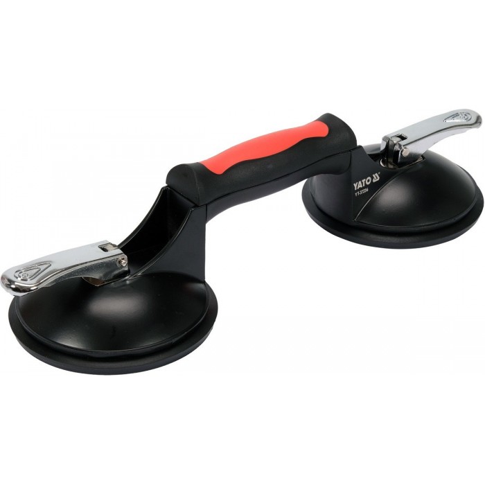 Присоски для монтажу скла YATO: 2 чашки Ø= 125 мм, m= 120 кг, 245х 125х 7 мм [20/160]