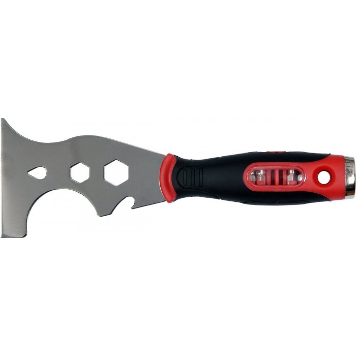 Скребок з нержав.сталі з комбінов.конфігураціями лез YATO ручка з гніздом з 4 викрутк.вставками [12]