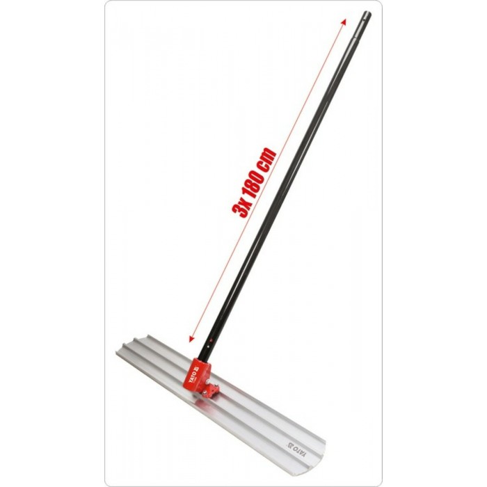 Планка розгладжувльна по бетону з вібраційн головкою YATO, 120х20см, з складним держаком 3х180см [1]