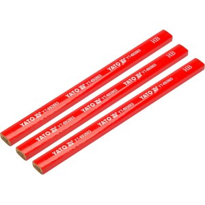 Олівці столярні YATO: з твердістю HB L= 175х 5х 2 мм. 3 шт, [480]