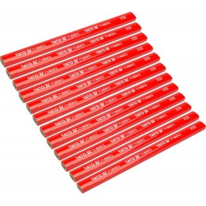 Олівці столярні YATO: з твердістю HB, L= 175х 5х 2 мм. 12 шт, [120]