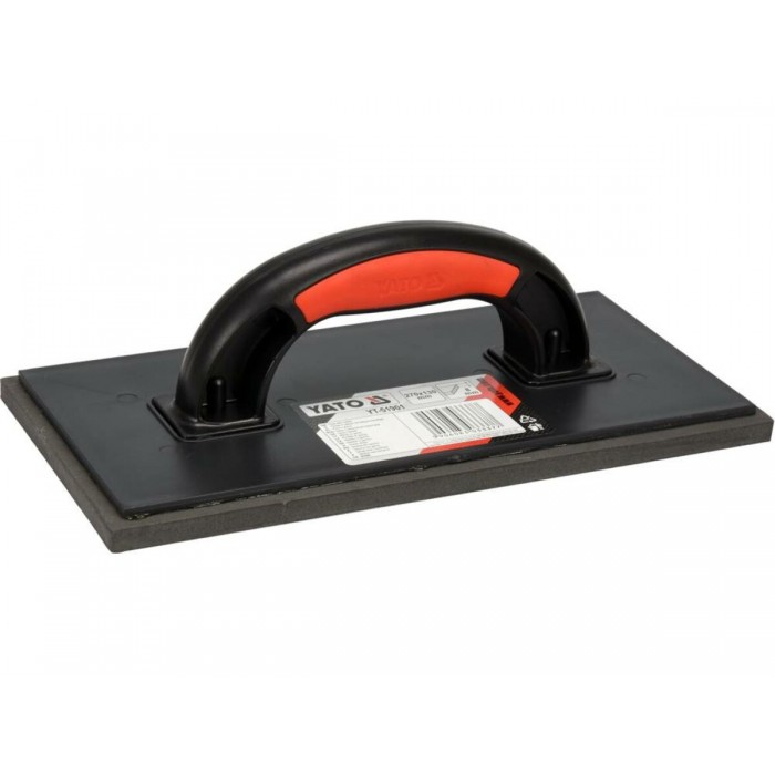 Терка пластикова з гумовою прокладкою t= 8 мм YATO 270x 130 мм, для фугування швів керамічної плитки