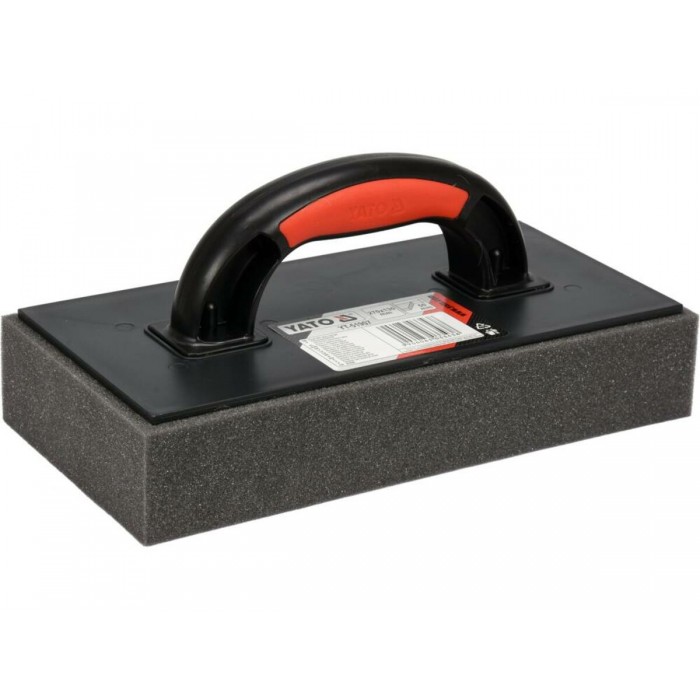 Терка пластикова з жовтою гідрогубкою h= 50 мм YATO: 270 x 130 мм, для змивання і штукатурки [5]