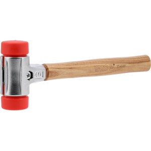 Молоток по бруківці YATO обух з високопружного ПЕ m= 630 г Ø= 40 мм, дерев'яна ручка, заг l= 330 мм