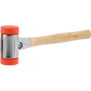 Молоток по бруківці YATO обух з високопружного ПЕ m= 830 г Ø= 50 мм, дерев'яна ручка, заг l= 385 мм