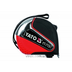 Рулетка YATO : L= 5 м x 19 мм зі сталевою стрічкою,нейл. покриттям і магн.након-м [12/120]