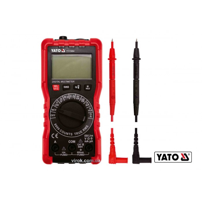 Мультиметр для вимірювання електричних параметрів YATO з цифровим LCD-дисплеєм [40]