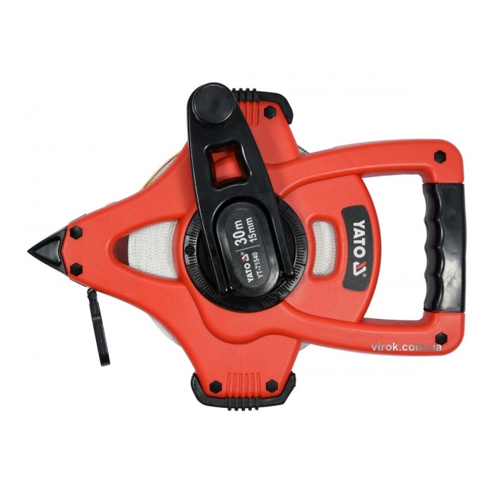 Рулетка геодезична скловолоконна YATO : L= 30 м x 15 мм, ручне змотування [10]